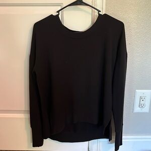 Athleta Crew Neck Black Slit Sides Small